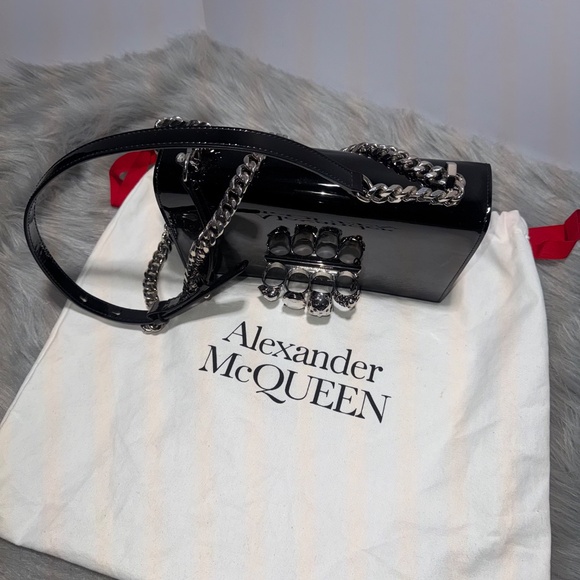 Alexander McQueen Black Patton Leather Shoulder Bag~w/COA - Picture 2 of 16